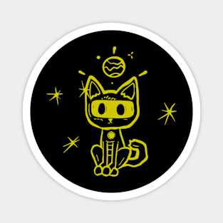 Space Kitty Yellow Magnet